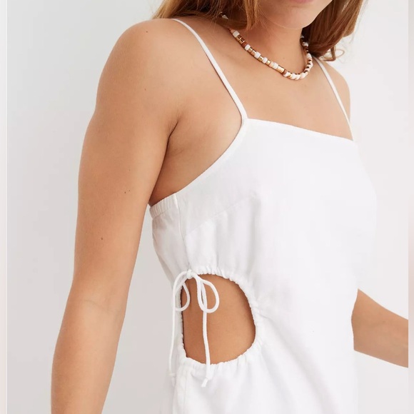 Aerie White Linen Dress w Cut Outs - Size Medium - Picture 2 of 5